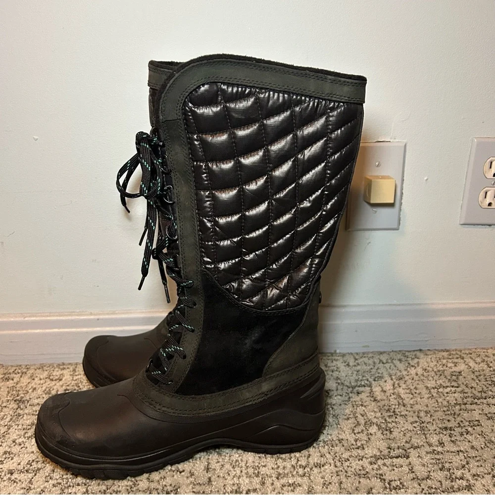 The North Face Black Thermoball Waterproof Utility Lace-Up Winter Boots Size 9.5